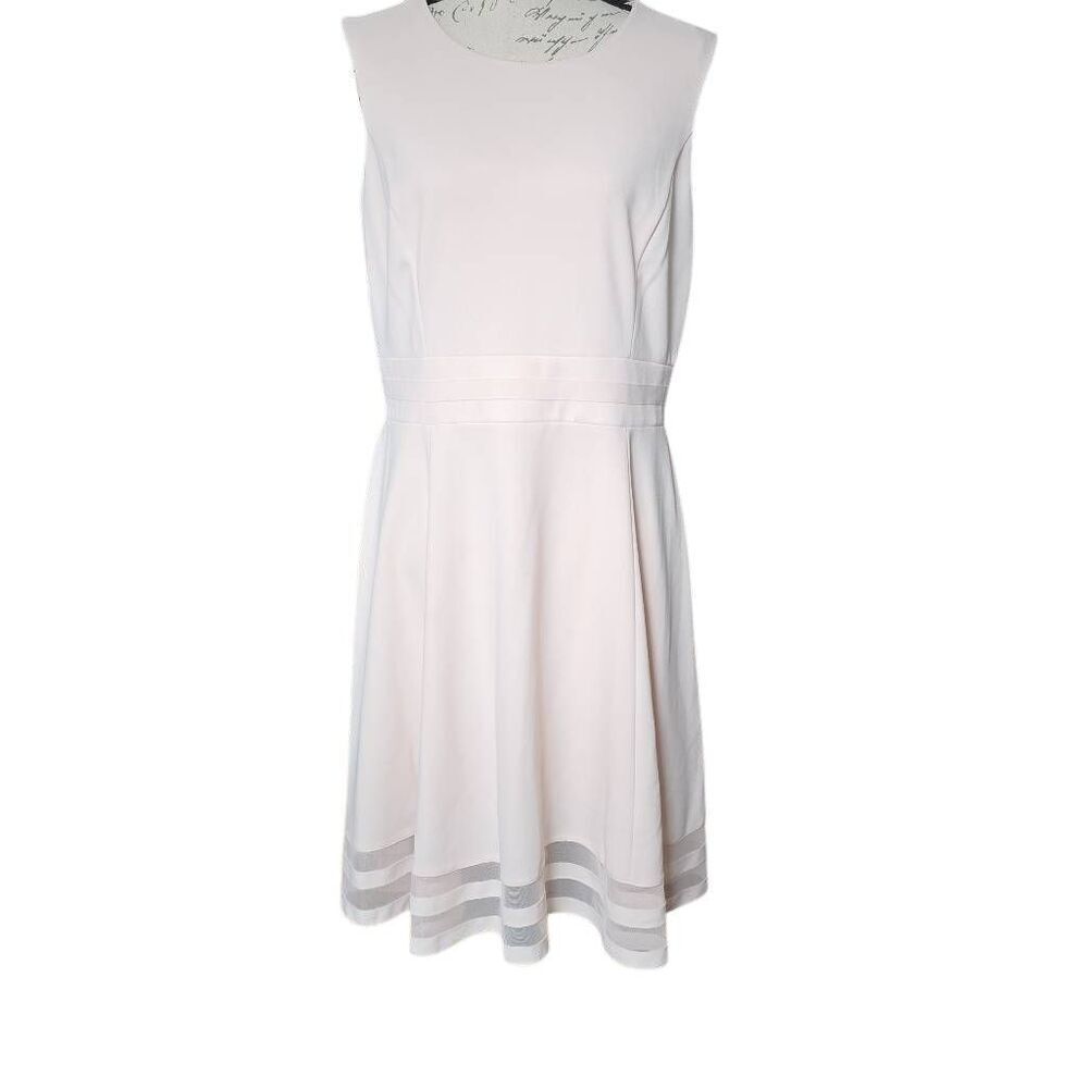 Calvin Klein Women's Size 14 Blush Pink Sleeveless Fit Flare Dress